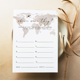 CARMEN Travel Where Were They Bridal Shower Game Invitation