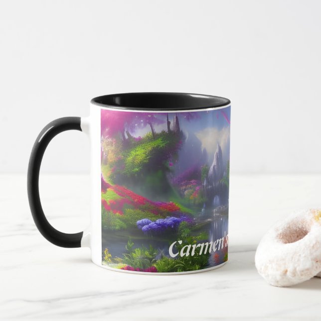 Carmen's Morning Tea Personalized Customizable Mug (With Donut)