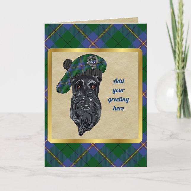 Carmichael Badge & Tartan Personalized Card (Front)