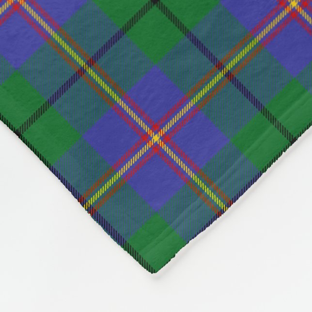 Carmichael Family Tartan Plaid Pattern Fleece Blanket (Corner)