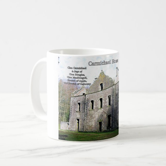 Carmichael House – Scottish Carmichael Clan Coffee Mug (Front Left)
