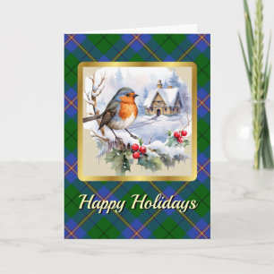 Carmichael Tartan w/Robin Personalized Xmas Card