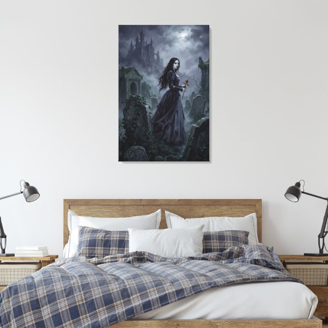 Carmilla Wandering the Styrian Mist Canvas Print (Insitu(Bedroom))
