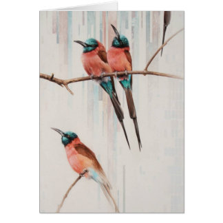 Carmine Bee-Eater Blank Card by Andrew Denman