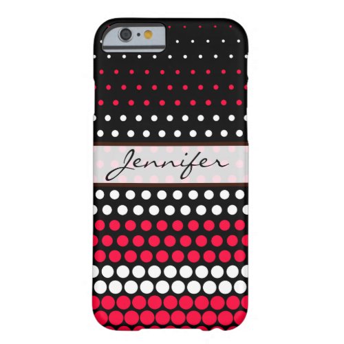 Carmine Red and White Polka Dot Barely There iPhone 6 Case