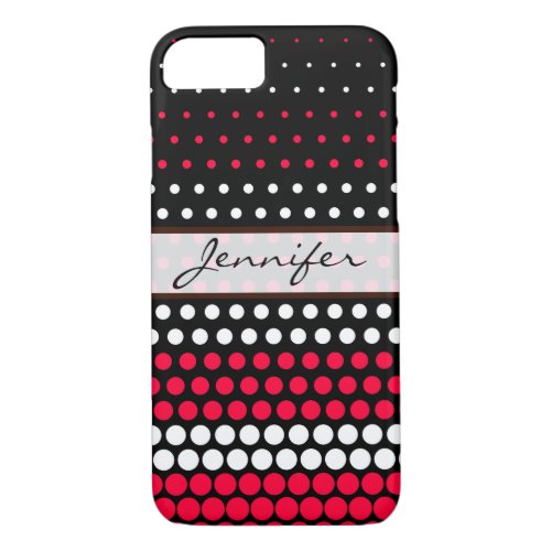 Carmine Red and White Polka Dot iPhone 87 Case