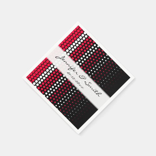 Carmine Red and White Polka Dot Paper Napkins