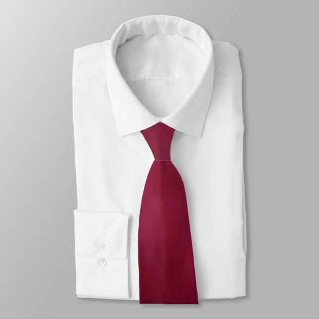 Carmine Red Color Tone Tie (Tied)