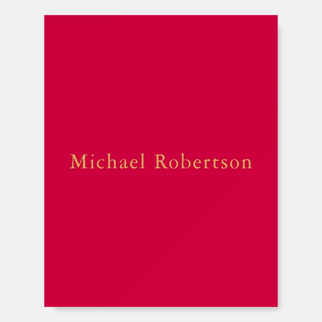 Carmine Red Gold Colors Professional Trendy Modern Foam Board (Front)