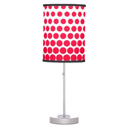 Carmine Red Polka Dot Modern White Table Lamp