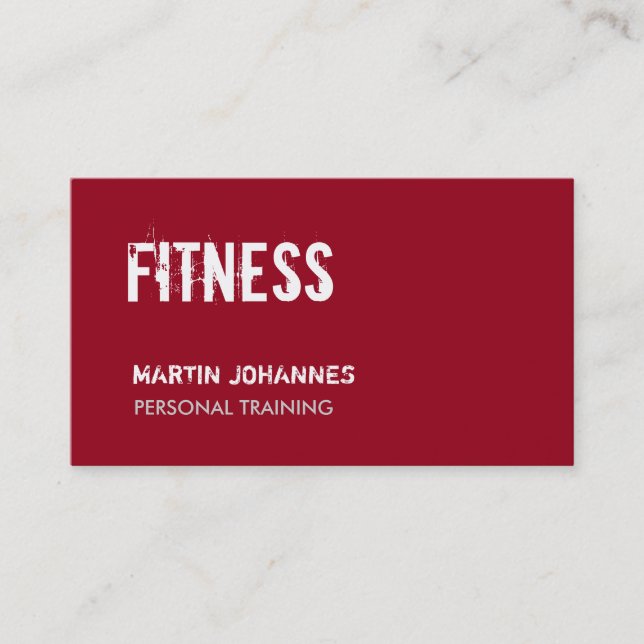 Carmine Red Unique Personal Trainer Business Card (Front)