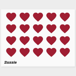 Carmine (solid color) Heart Sticker