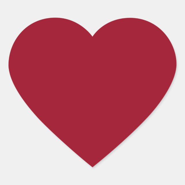 Carmine Stylish Monochromatic Heart Sticker (Front)