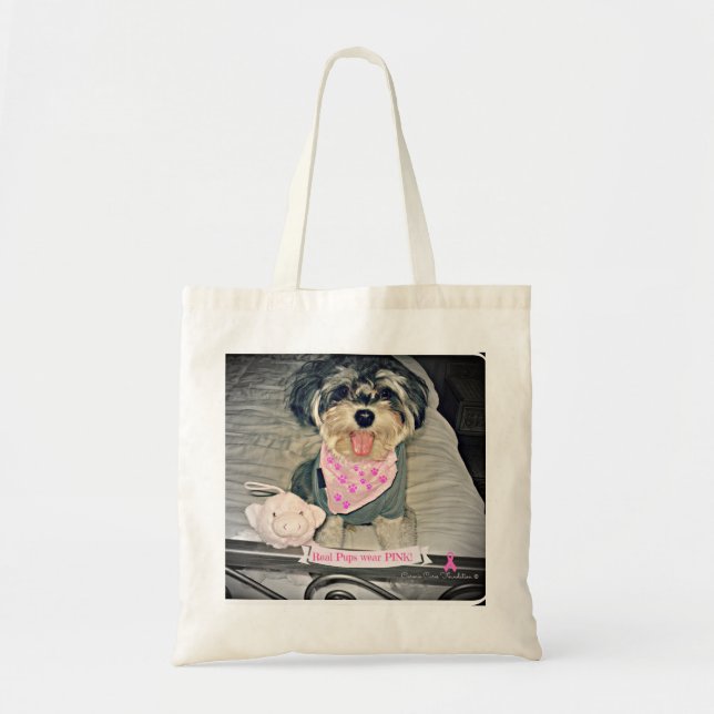 Carmine Winston III--"Real Pups Wear PINK!" tote (Front)