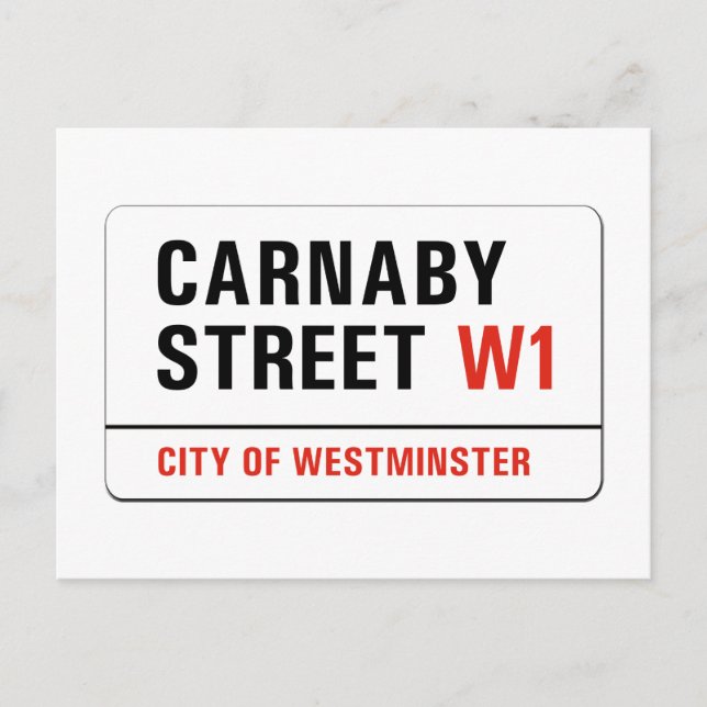Carnaby Street, London Street Sign Postcard (Front)