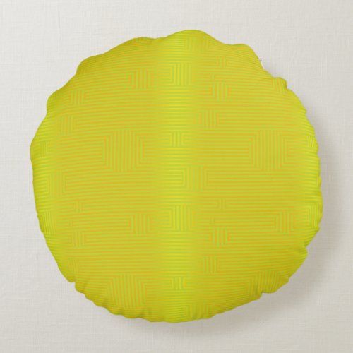 Carnaby Yellow and Chartreuse Round Pillow