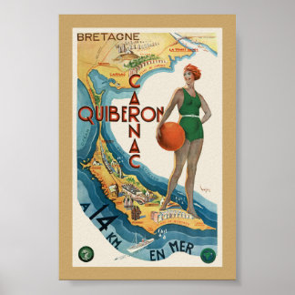 Carnac - Quiberon France Vintage Poster 1930