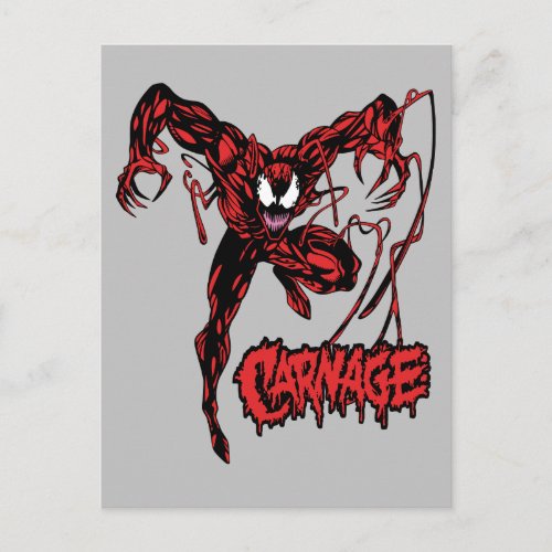 Carnage Jumping Down Postcard