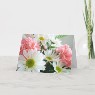 Carnation and Daisy Bouquet Card