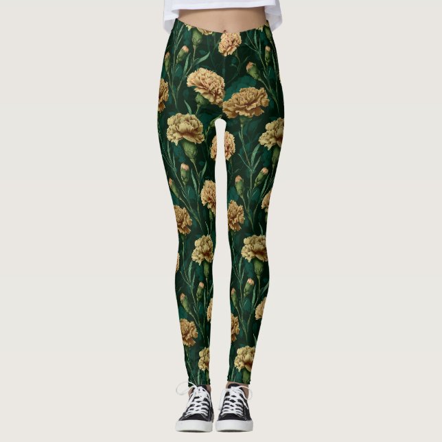 Carnation  Flower Athletic Carnation Fantasy Best  Leggings (Front)