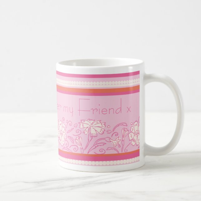 Carnation flower orange and pink mug (Right)