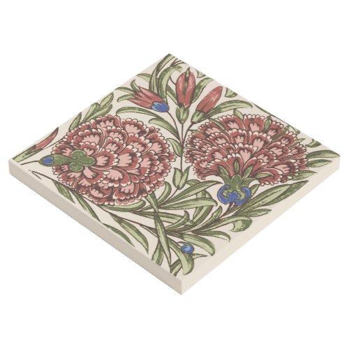 Carnation Flower Tile Antique Art