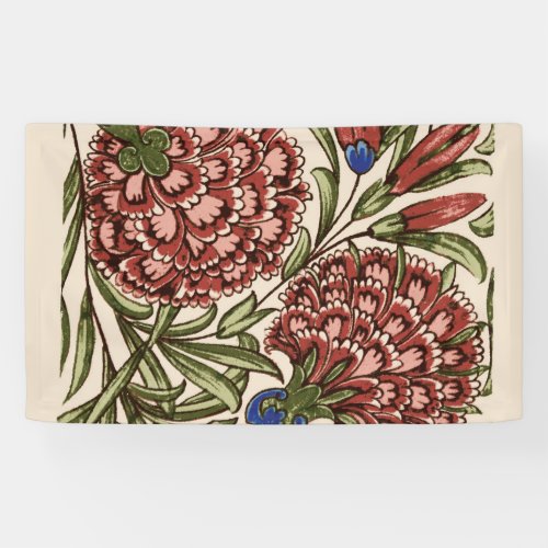 Carnation Flower Tile Antique Art Banner