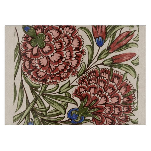 Carnation Flower Tile Antique Art Cutting Board