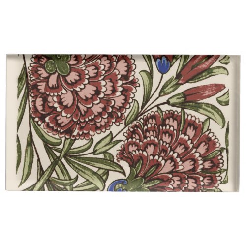 Carnation Flower Tile Antique Art Place Card Holder