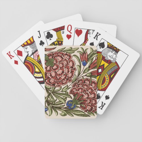 Carnation Flower Tile Antique Art Poker Cards