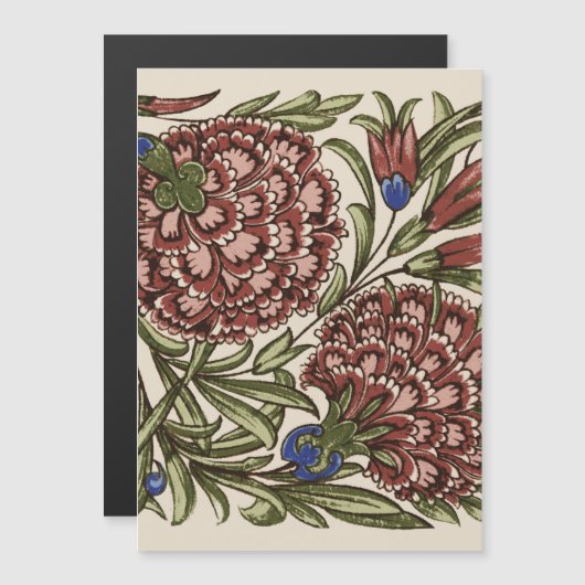 Carnation Flower Tile Antique Rustic Art (Front/Back)