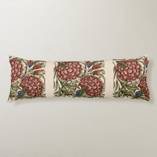 Carnation Flower Tile Antique Rustic Art Body Pillow