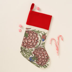 Carnation Flower Tile Antique Rustic Art Christmas Stocking