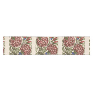 Carnation Flower Tile Antique Rustic Art Short Table Runner