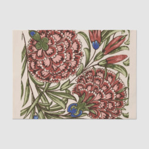 Carnation Flower Tile Antique Rustic Art Tissue Paper