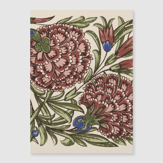 Carnation Flower Tile Antique Rustic De Morgan Art (Front)