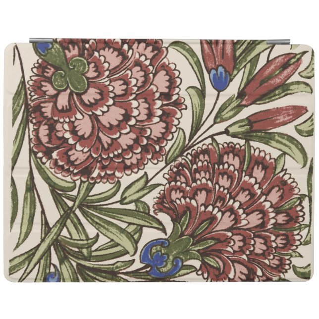 Carnation Flower Tile Antique Rustic De Morgan Art iPad Smart Cover (Horizontal)