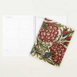 Carnation Flower Tile Antique Rustic De Morgan Art Planner