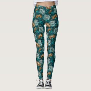 Carnation Flower Workout Carnation Accent Brides Leggings