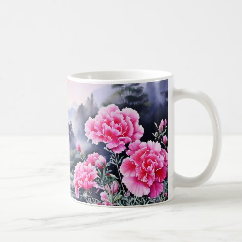 Carnation flowers coffee mug