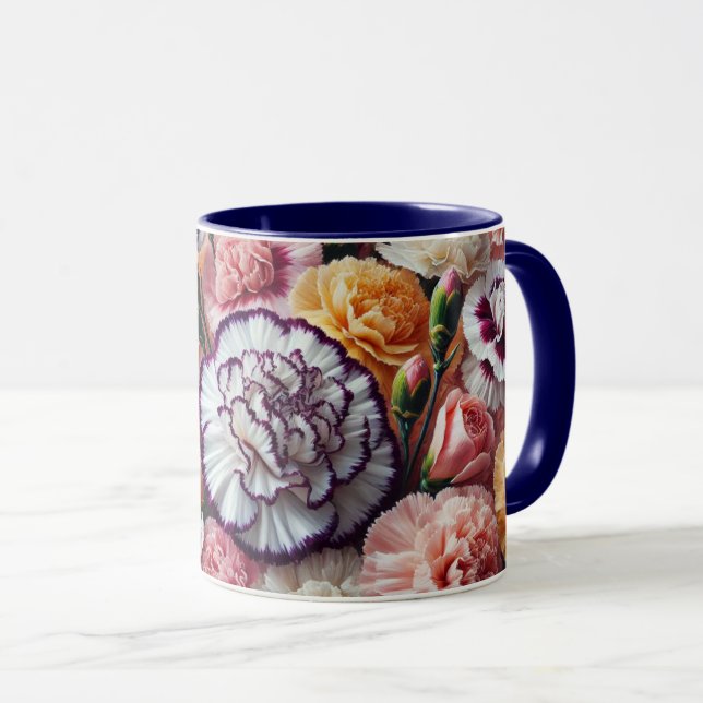 Carnation flowers mug (Front Right)