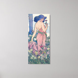 Carnation (Four Flowers), Alphonse Mucha Canvas Print
