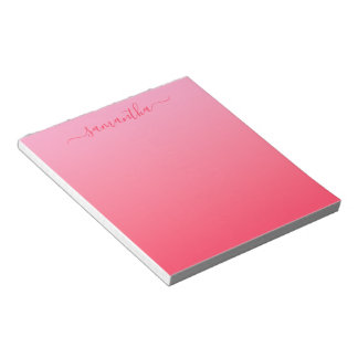 Carnation Fuchsia Pink Gradient Girly Signature Notepad