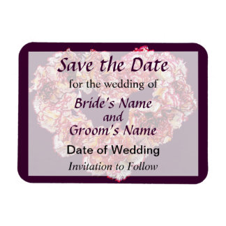 Carnation Heart Save the Date Magnet