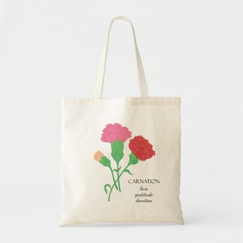 Carnation January Birth Month Flower Bag