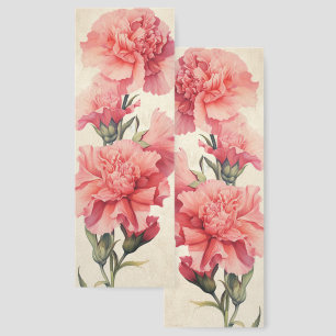 Carnation January Birth Month Flower Two-sided Bookmarks