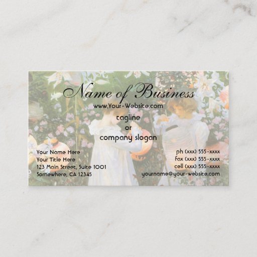 Customizable Carnation, Lily, Lily, Rose by John Singer Sargent Business Card Templates