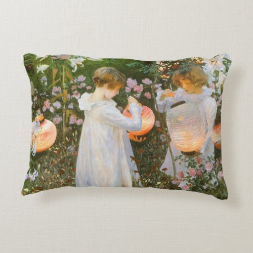 Carnation Lily Lily Rose By John Singer Sargent Decorative Pillow
