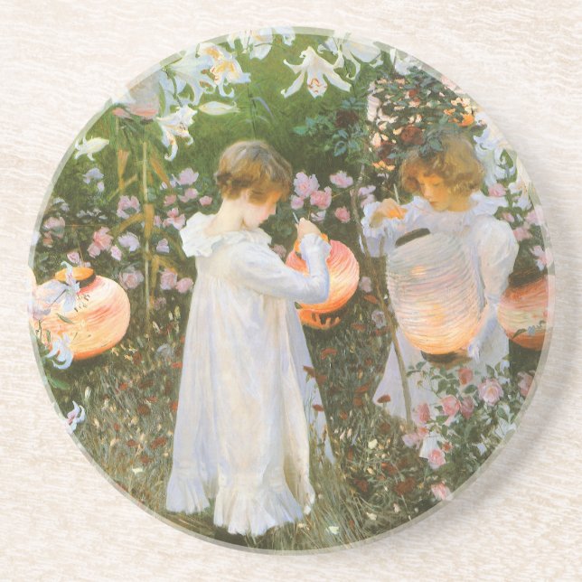Carnation, Lily, Lily, Rose By John Singer Sargent Drink Coaster (Front)