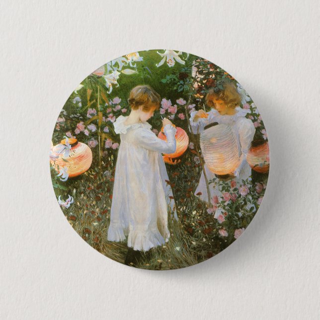 Carnation, Lily, Lily, Rose By John Singer Sargent Pinback Button (Front)